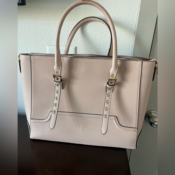 Daisy Fuentes Blush Pink Saffiano Leather Tote Bag - Picture 1 of 6